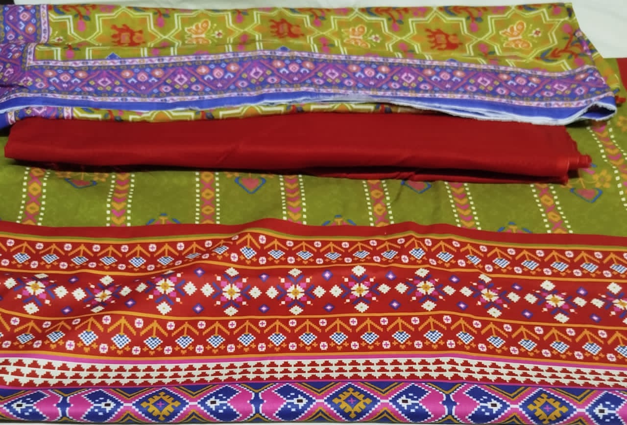 Junaid Jamshed 3 piece Red and Green