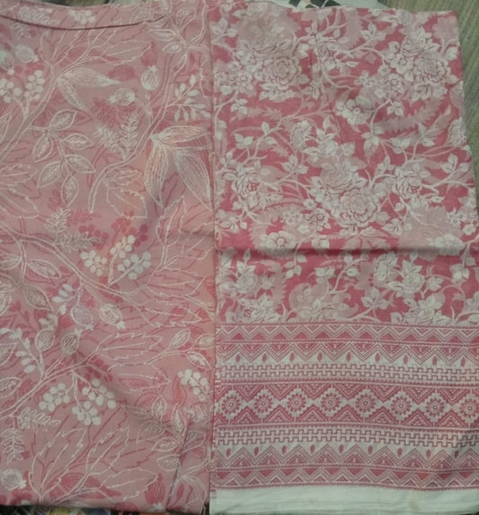 3PC PINK LAWN DUPATTA