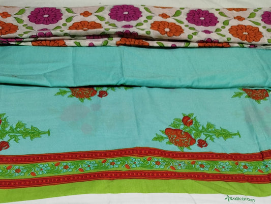 ALKARAM _3PC BLUISH GREEN LAWN DUPTTA