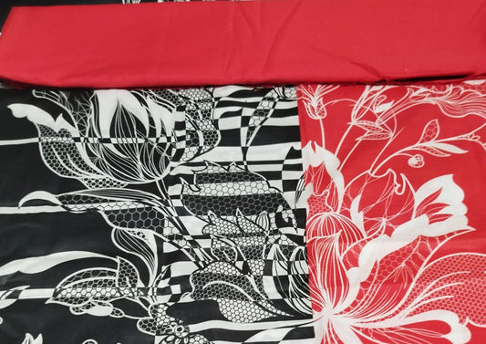 GULAHMAD DIGITAL PRINT _2PC RED BLACK ST