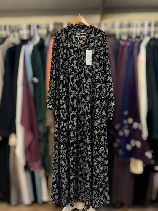 Printed uraib full ghair Georgette Abaya