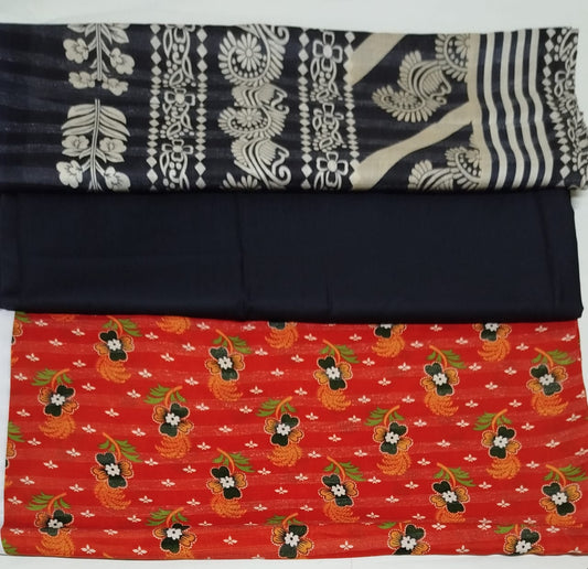 LIMELIGHT _3PC RED BLACK LAWN DUPTTA