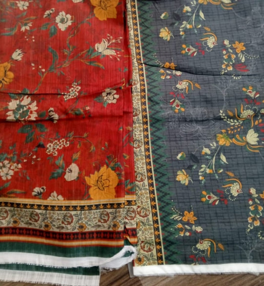 MIZAJ 3PC GREY LAWN DUPATTA