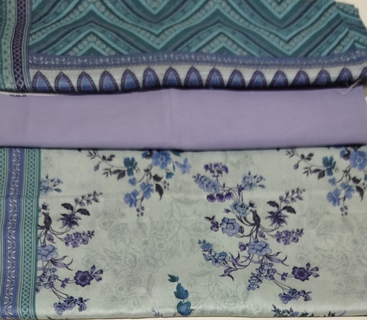 MIZAJ _3PC PURPPLE LAWN DUPTTA