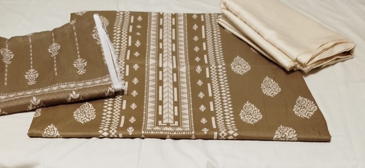 Safina cofee color - 3pc lawn dupatta suit