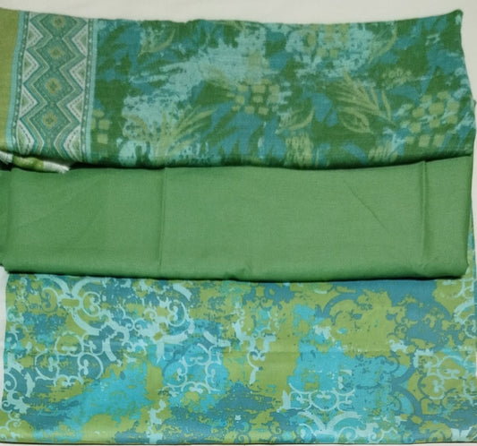 ZESH 3PC GREEN LAWN DUPTTA