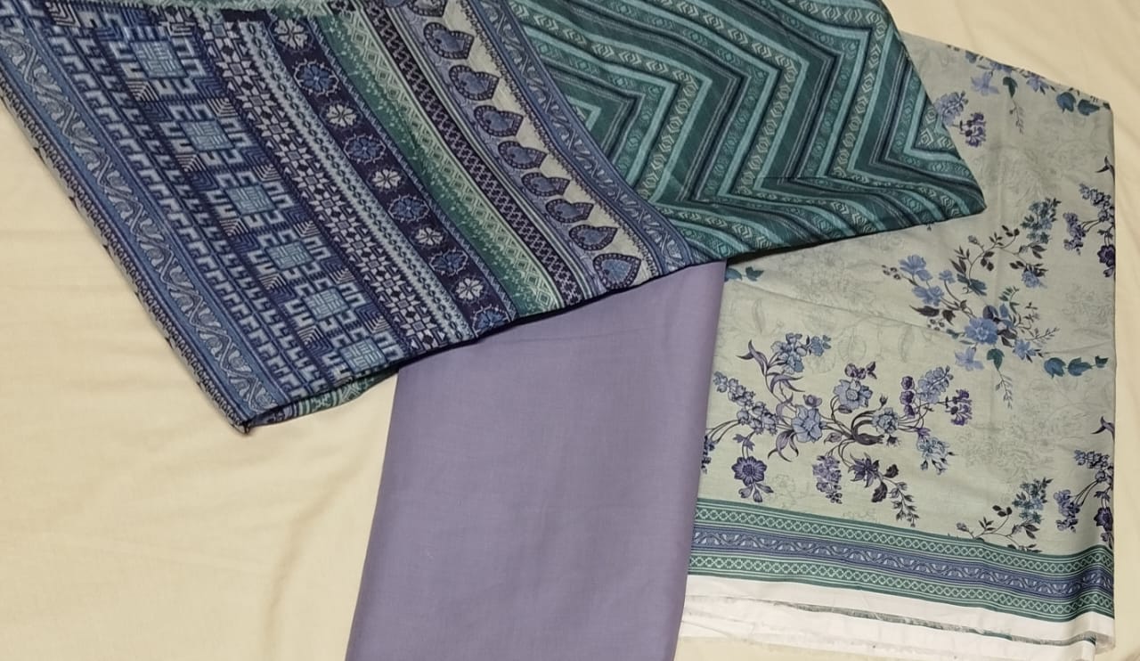 MIZAJ _3PC PURPPLE LAWN DUPTTA