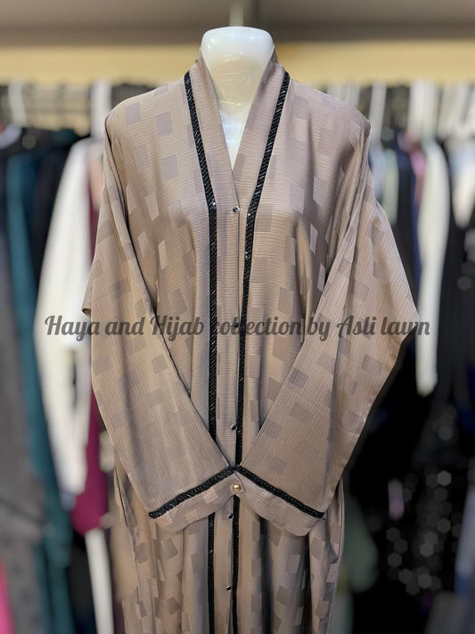 Handwork lace aplic frontopen abaya