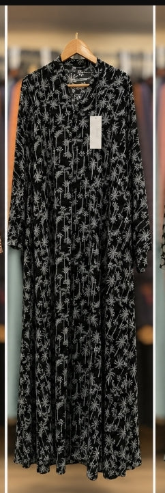 Printed uraib full ghair Georgette Abaya
