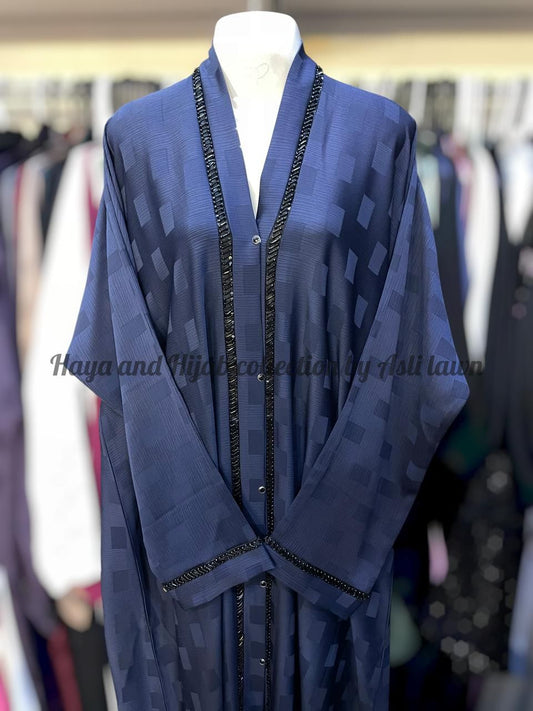 Handwork lace aplic frontopen abaya
