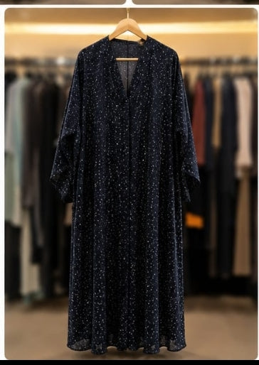 Printed frontopen Georgette Abaya