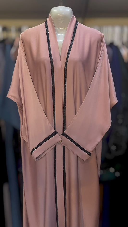 Cutdana aplicwork frontopen abaya
