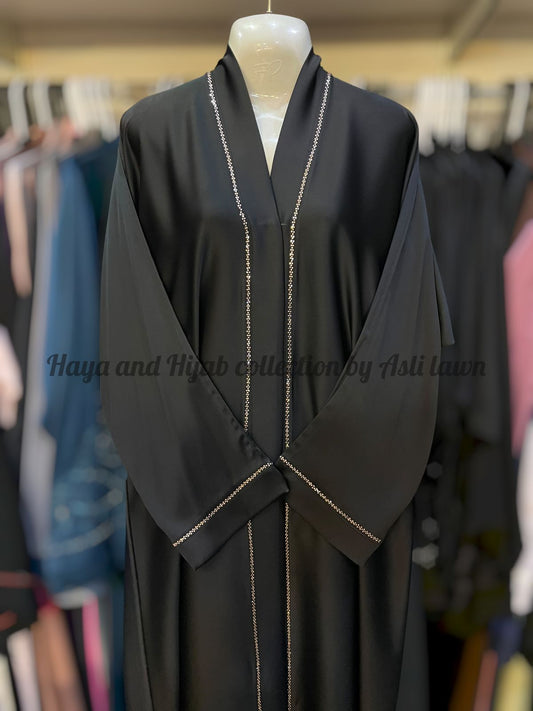 DMC stonework frontopen abaya