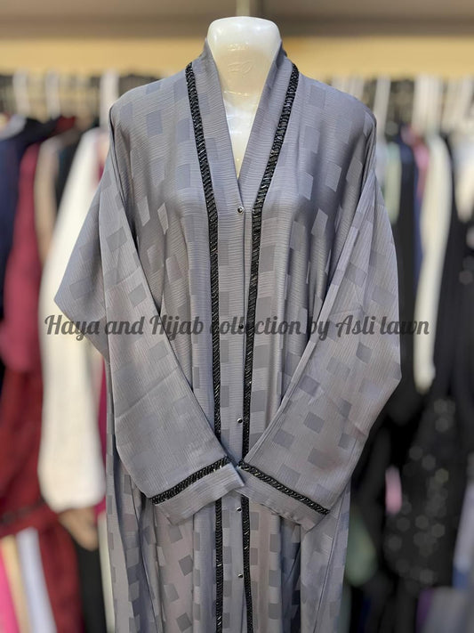 Handwork lace aplic frontopen abaya