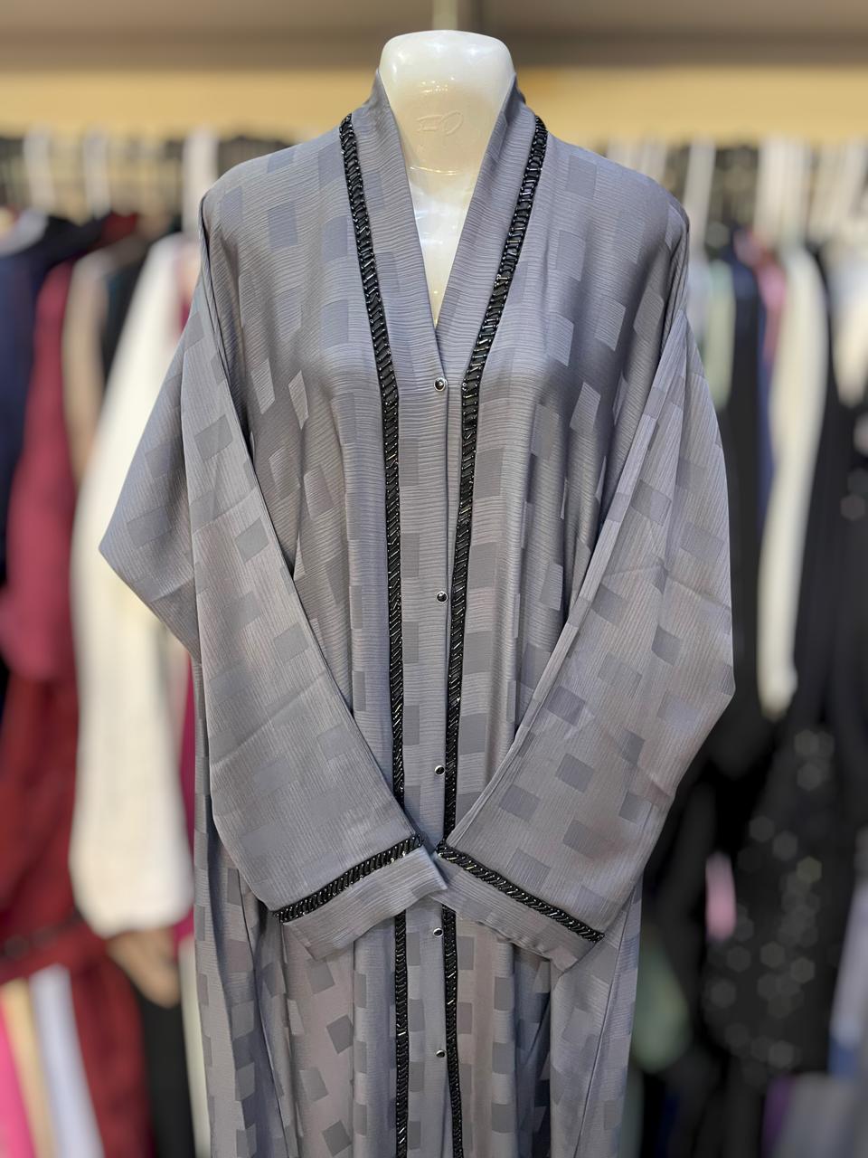 Handwork lace aplic frontopen abaya