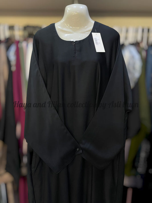 Plain maxi abaya with pocket