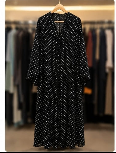 Printed frontopen Georgette Abaya