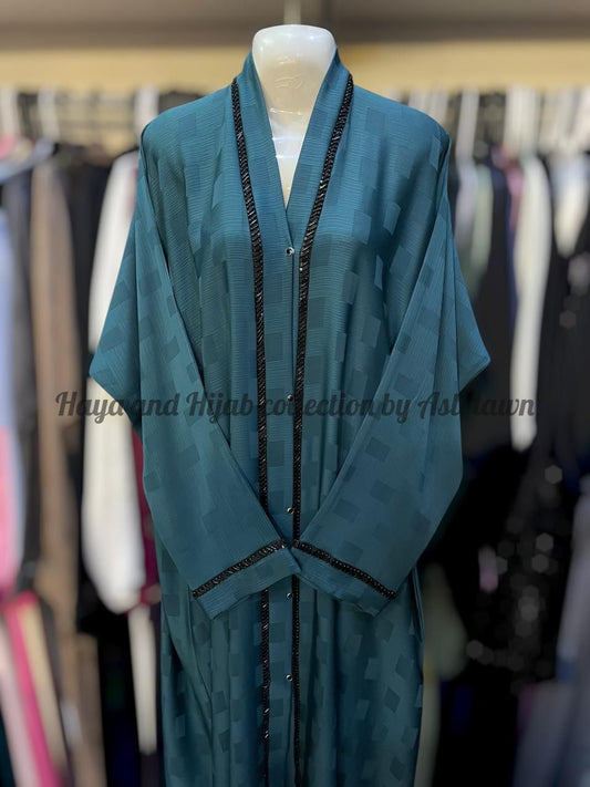 Handwork lace aplic frontopen abaya