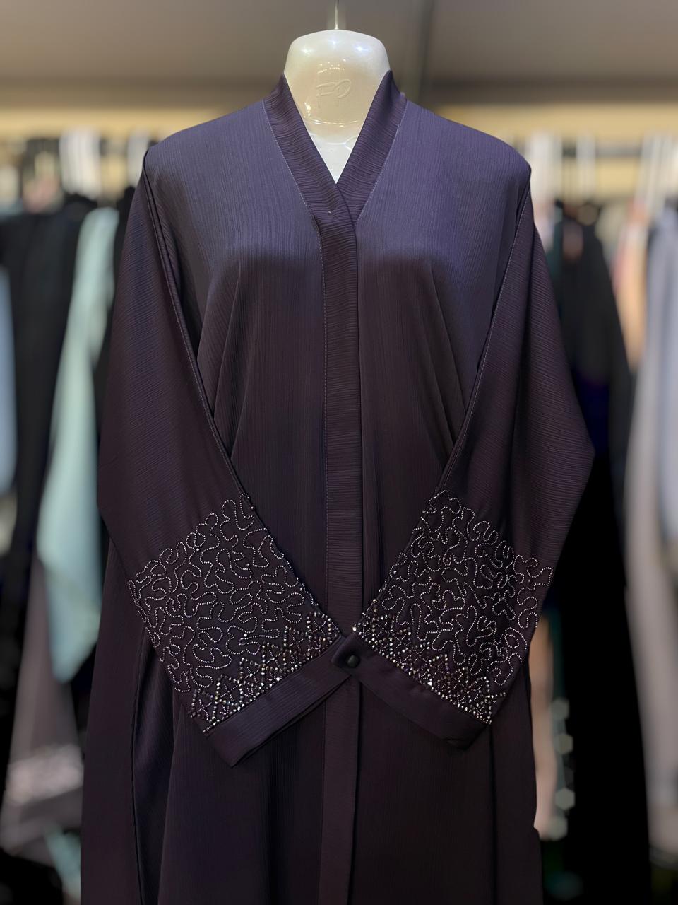 Cuff handwork frontopen abaya