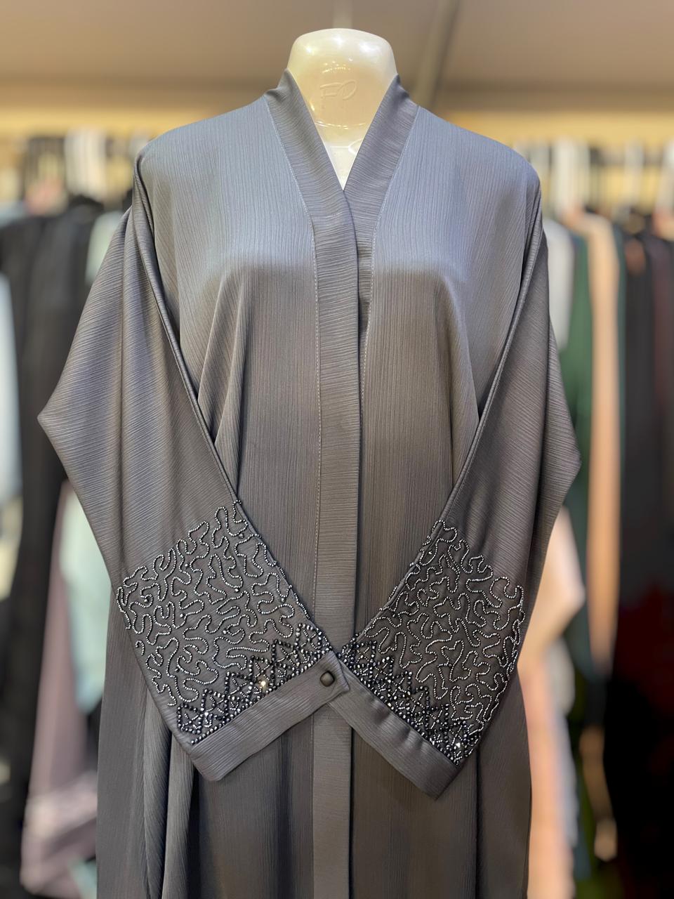 Cuff handwork frontopen abaya